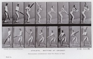 Mozgó emberalak: sportoló, krikettben ütő (f/w fotó) alkotó: Eadweard Muybridge