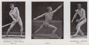 The Human Figur in Motion: Baseball, low ball; Baseball, hiba (f/w fotó) alkotó: Eadweard Muybridge