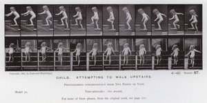 Mozgó emberalak: Gyermek, aki megpróbál felmenni az emeletre (f/w fotó) alkotó: Eadweard Muybridge