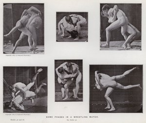 Mozgó emberalak: Egy birkózómérkőzés néhány fázisa alkotó: Eadweard Muybridge