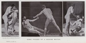 Mozgó emberalak: Egy bokszmeccs néhány fázisa (fekete-fehér fotó) alkotó: Eadweard Muybridge