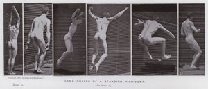 Az emberi alak mozgásban: Egy álló magasugrás néhány fázisa alkotó: Eadweard Muybridge