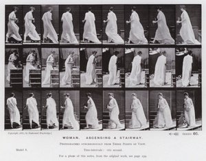 Mozgó emberalak: Nő lépcsőn felfelé (f/w fotó) alkotó: Eadweard Muybridge
