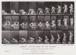 Mozgó emberalak: Nő, ül a földön (f/w fotó) alkotó: Eadweard Muybridge