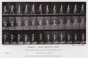 Mozgó emberalak: Nő ugrókötelet használva (f/w fotó) alkotó: Eadweard Muybridge