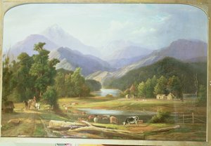 Új-zélandi táj, 1872 alkotó: Ebenezer Wake Cook