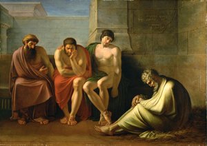 Gyászoló Jób és barátai (olaj, vászon) alkotó: Eberhard Waechter