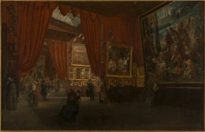 Eugène Delacroix műveinek kiállítása a Galerie Martinet-ben, a boulevard des Italiens-on, 1864-ben, 1864-ben (olaj) alkotó: Ed. Albertini