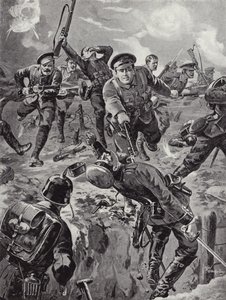 Corporal Joseph Davies and eight men routing with bayonets a party of Germans who had previously surrounded them, Delville Wood, France, 20 July 1916 