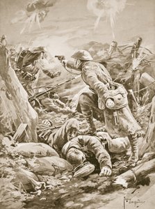 L. Clarke közlegény (tizedes-helyettes), egymagában tartja sakkban a németek egy csoportját egy ellentámadás során.