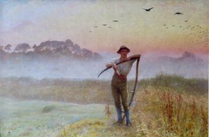 Egy őszi reggel: A kaszás... egy kaszás ember. alkotó: Edgar Barclay