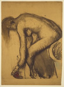 Fürdés után (Nő lábszárítás) alkotó: Edgar Degas