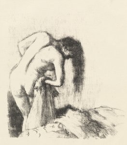 Fürdő után Kilép a fürdőből Kistányér, c. 1891. alkotó: Edgar Degas