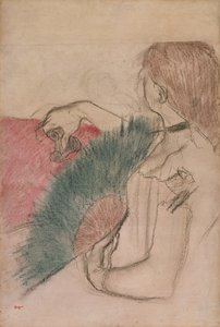 A színházban, Nő legyezővel, 1880 alkotó: Edgar Degas