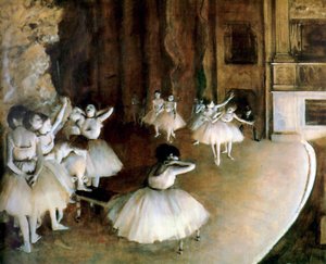 Balettpróba a színpadon, 1874. alkotó: Edgar Degas