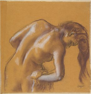 Fürdőző nő, aki megszárítja magát alkotó: Edgar Degas