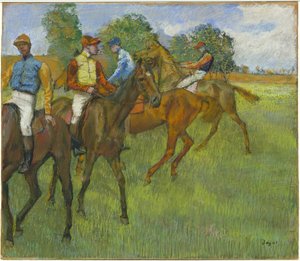 Verseny előtt, 1887-89 (pasztell papíron) alkotó: Edgar Degas
