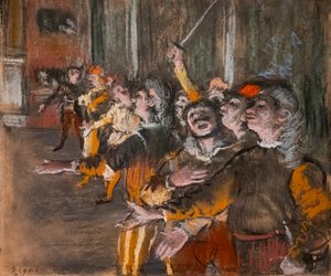 Kórusok (más néven „The Exponents”). 1877. Pasztell monotípián. alkotó: Edgar Degas