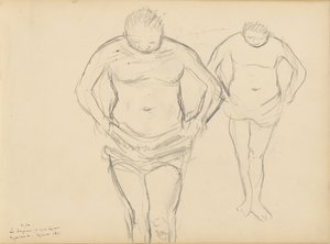 Cézanne Fürdőzők című művének másolatai alkotó: Edgar Degas