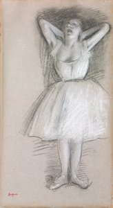 Táncosnő, Fej mögé emelt karok; Táncosnő felemelt karral és a feje mögé hozva, alkotó: Edgar Degas