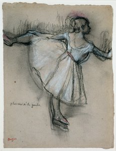 Táncos a bárban, 1885 körül (faszén pasztellel és fehér krétával a papíron) alkotó: Edgar Degas