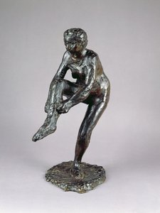Harisnyát húzó táncosnő (bronz)
