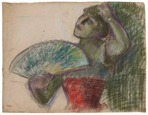 Táncos rajongóval; Danseuse a l"eventail, 1894 körül alkotó: Edgar Degas