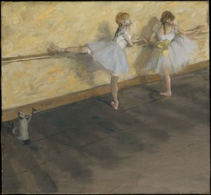 A rúdnál gyakorló táncosok alkotó: Edgar Degas