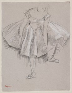 Papucsát igazgató táncosnő, 1880-as évek eleje (faszén és pasztell papíron) alkotó: Edgar Degas