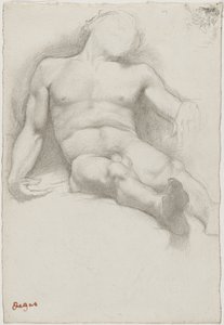 Tanulmány – fekvő meztelen férfi alkotó: Edgar Degas