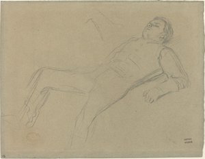 Fallen Jockey tanulmány a Scene from the Steeplechase: The Fallen Jockey c. 1866. alkotó: Edgar Degas