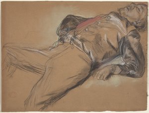 Fallen Jockey tanulmány a Scene from the Steeplechase: The Fallen Jockey c. 1866. alkotó: Edgar Degas