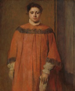 Piros ruhás lány alkotó: Edgar Degas