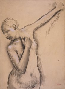 Half Length Nude Girl, 1895 körül (faszén, fehérrel kiemelve a pauszpapíron)