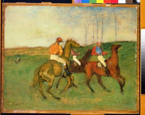 Zsokék és versenylovak, 1890-95 körül alkotó: Edgar Degas
