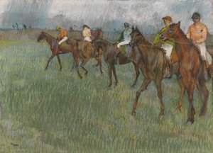 Jockeys in the Rain, 1886 körül (pasztell, papíron) alkotó: Edgar Degas