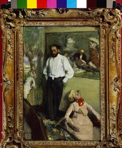 Az ember és a pantin, avagy Henri Michel Levy portréja a műtermében 1879. Edgar Degas (1834-1917) festménye. Musee Calouste Gulbenkian, Lisszabon, Portugália. alkotó: Edgar Degas