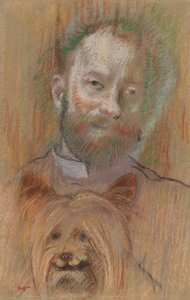Ludovic Lepic tartja a kutyáját alkotó: Edgar Degas
