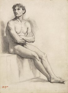 Ülő ember, akttanulmány, 1858