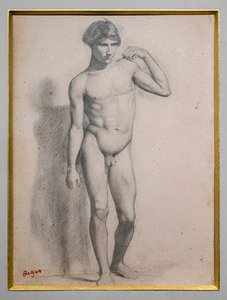 Férfi felállva. 1856-1858 körül. Grafit papíron. alkotó: Edgar Degas