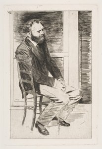 Manet ül, jobbra fordulva, 1864-65. alkotó: Edgar Degas