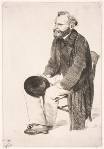 Ülő Manet, balra fordulva alkotó: Edgar Degas