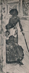 Mary Cassatt a Louvre-ban, 1880 körül, 1946 alkotó: Edgar Degas