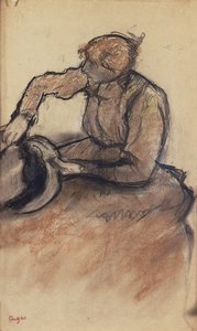 Kalapot nyíró, 1898 körül alkotó: Edgar Degas