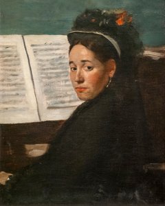 Dihau kisasszony a zongoránál. 1870 körül. Olaj, vászon. alkotó: Edgar Degas