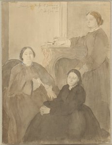 Mme. Michel Musson és lányai, Estelle és Désirée alkotó: Edgar Degas