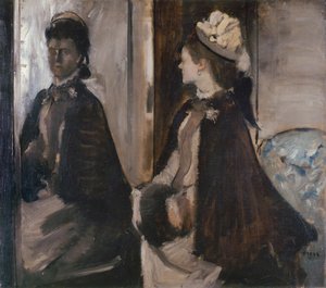Jeantaudné a tükörben, c. 1875 alkotó: Edgar Degas