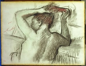 Meztelenül fésüli a haját alkotó: Edgar Degas
