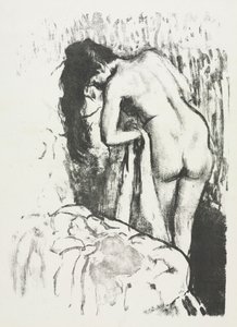 Meztelen nő állva szárítja magát, 1891-1892.