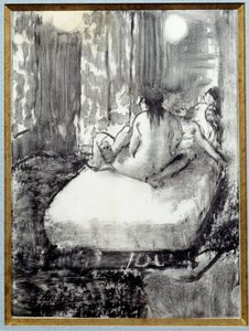 Az ágyon Monotype fekete tintával kínai papírra, Edgar Degastól alkotó: Edgar Degas
